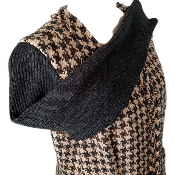 CAbi Houndstooth Jacket  Zip Up  Charcoal Tan Sz 12 Heritage Prep Preppy Hunting - Picture 6 of 12